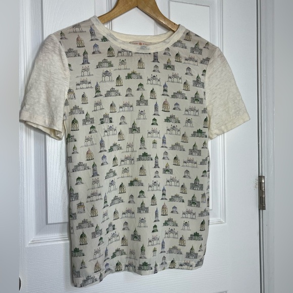 TORY BURCH silk printed t-shirt - Picture 2 of 7